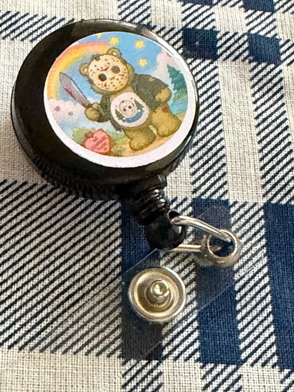Black Badge Reel with Cute Bear